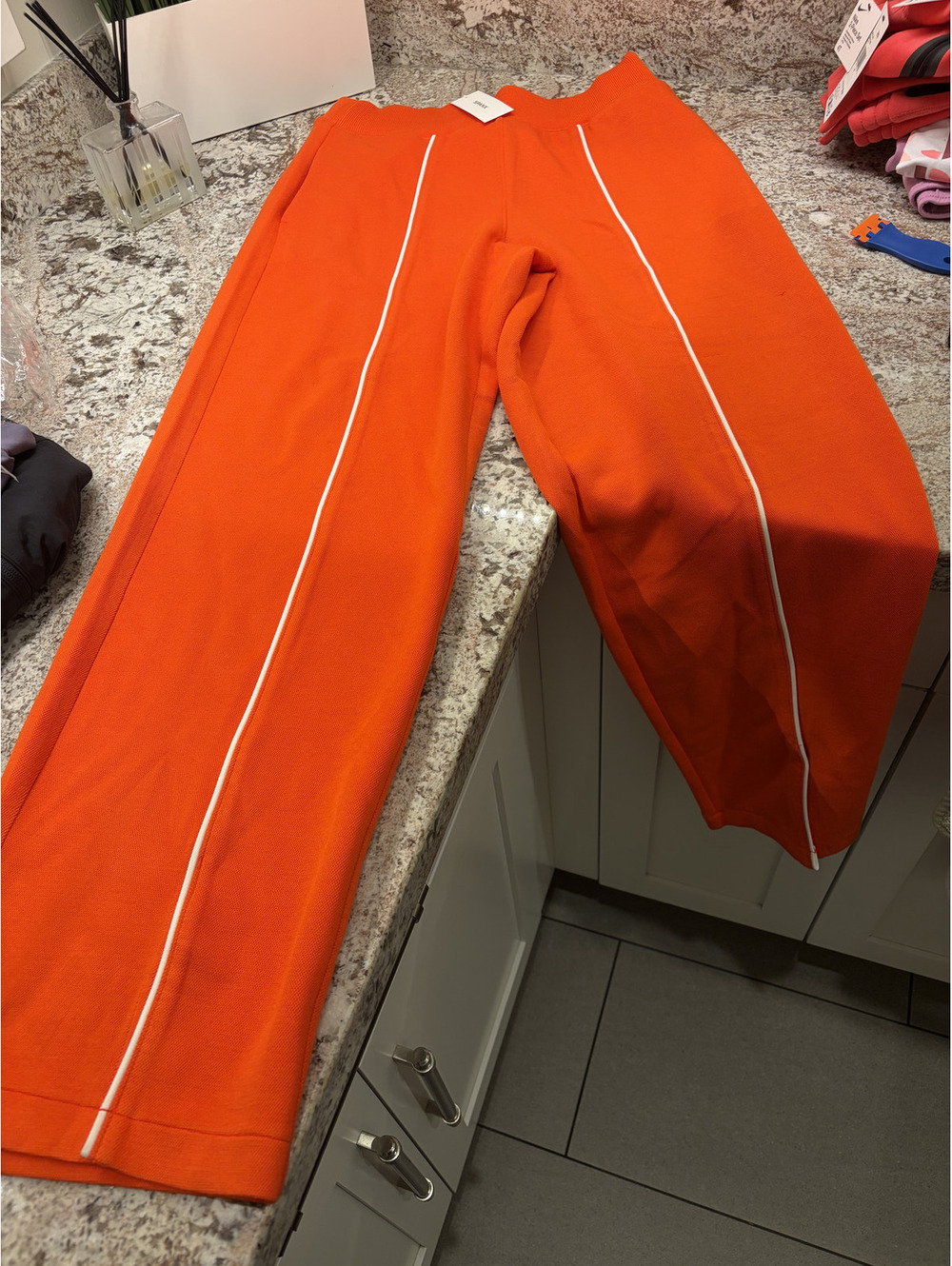 NWT Spanx Airpique Straight Track Pant size M in orange
